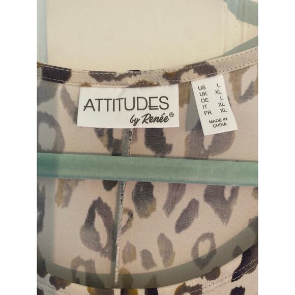 Women Size Large Attitudes by Renee Leopard Print Soft Flowy Summer Lightweight - Picture 7 of 9
